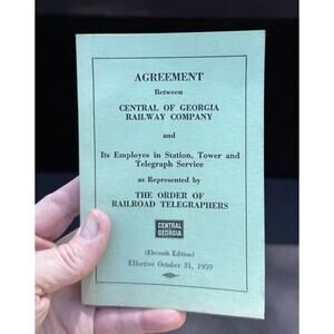 Agreement Between Georgia Railway Co & Order Of Railroad Telegraphers Book -6